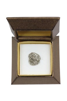 Bernardyn, Pies św. Bernarda - broszka z psem w pudełku prezentowym, elegancki pin, wpinka do klapy marynarki marki Art-Dog - Art-Dog