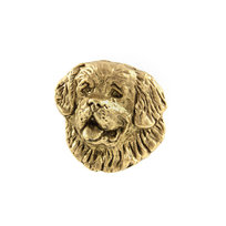 Bernardyn, Pies św. Bernarda - pozłacana broszka typu pin, elegancka ozdoba z psem, wyjątkowy pins marki Art-Dog