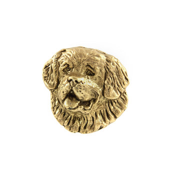 Bernardyn, Pies św. Bernarda - pozłacana broszka typu pin, elegancka ozdoba z psem, wyjątkowy pins marki Art-Dog - Art-Dog
