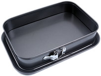 BERRETTI - Tortownica prostokątna - Blacha do pieczenia ciasta - stal węglowa - non-stick - czarna - 35x23,5x8 cm - BR-8709
