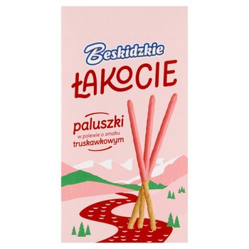 Beskidzkie Łakocie Paluszki w polewie o smaku truskawkowym 50g - Beskidzkie