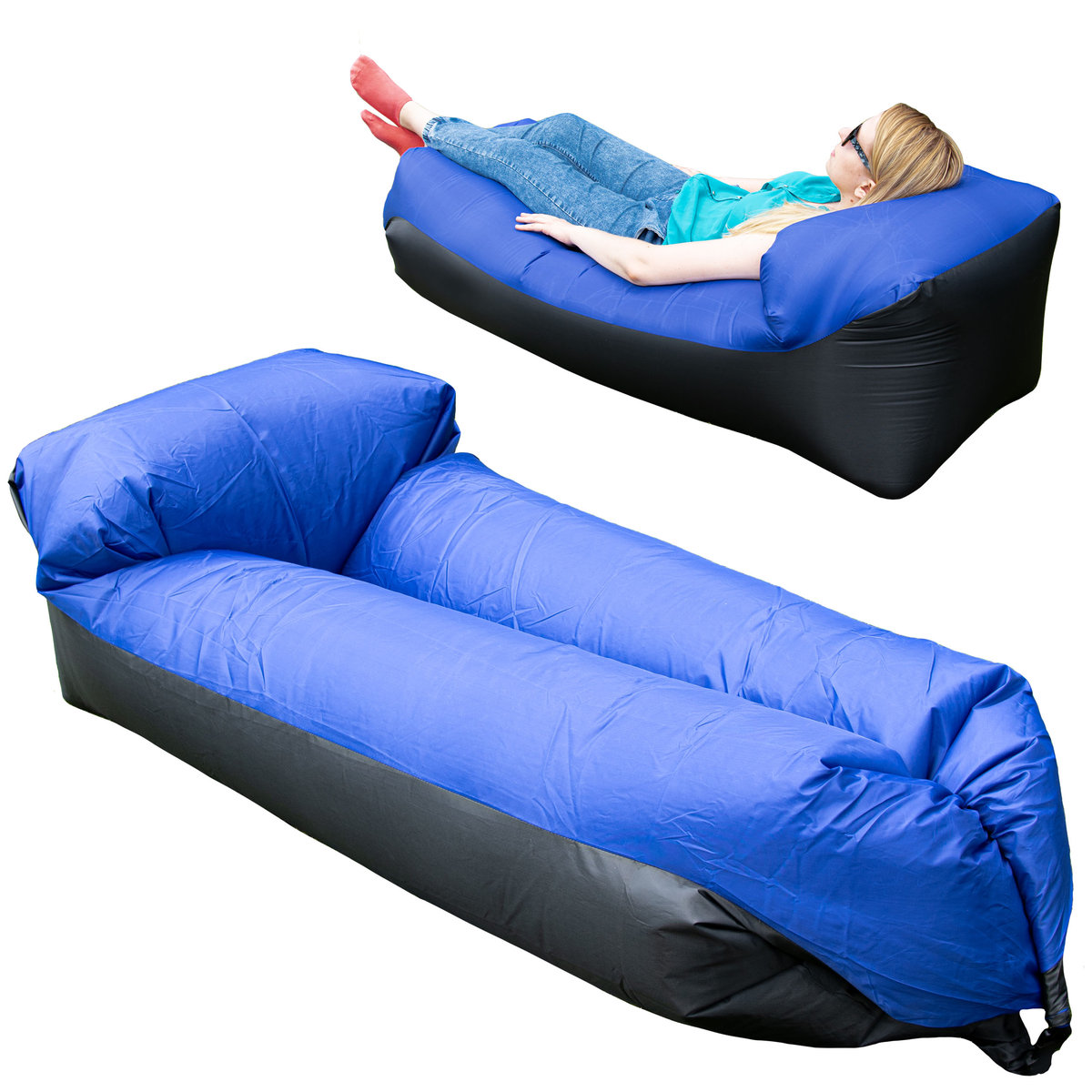 Bestomi, Sofa pompowana, Lazy Bag Air, granatowy, 185x85x40 cm