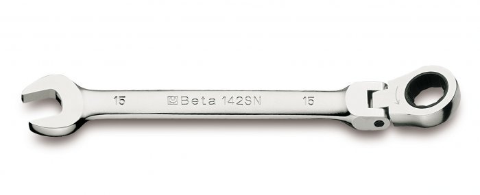 Beta Klucz Płasko-Oczkowy Z Dwukierunkowym Mechanizmem Zapadkowym, Z Przegubem 17Mm