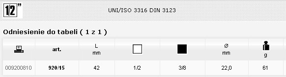 BETA ŁĄCZNIK PRZEJŚCIOWY ZMNIEJSZAJĄCY / REDUKCJA 1/2' na 3/8' 920/15