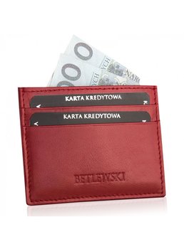 Betlewski, etui na karty, skórzane, czerwone - Betlewski
