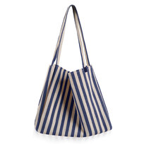 Betlewski GRANATOWA Torebka shopper plażowa w paski ISOLA Betlewski