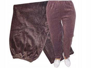 beż SPODNIE DRESOWE WELUR 50 52 POLSKIE PROSTA NOGAWKA BEZUCISKOWE 3xl - Inna marka