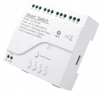 Beznapięciowy  Sterownik 4Ch Nc No Zigbee+Rf 85-250V - Krasław