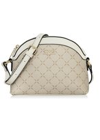 Beżowa listonoszka półokrągła z monogramem TOREC-1025-81