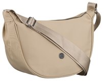 Beżowa torebka damska PETERSON mała listonoszka na ramię szeroki pasek kieszonki na suwak