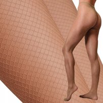 BEŻOWE cieliste RAJSTOPY stylowe KABARETKI oczko ONE SIZE elastyczne