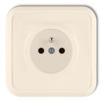 Beżowe gniazdo pojedyncze z uziemieniem 2P+Z 1GPT-1z LIZA KARLIK - Karlik