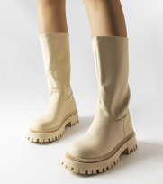 Beżowe matowe kozaki Hollie -37