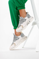 Beżowe sneakersy na platformie damskie buty sportowe sznurowane Casu 13-11-21-BEG-36