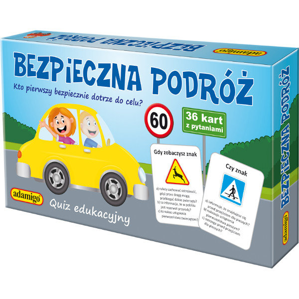 Bezpieczna Podróż, quiz edukacyjny, Adamigo, gra planszowa