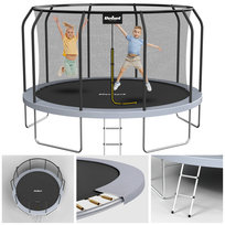 Bezpieczna trampolina ogrodowa dla dzieci 12ft/366 cm siatka drabinka Rebel