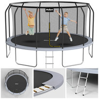 Bezpieczna trampolina ogrodowa dla dzieci 14ft/427 cm siatka drabinka Rebel