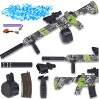 BEZPIECZNY KARABIN AUTOMATYCZNY AKUMULATOR DUŻY ZESTAW NA KULKI ŻELOWE