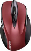 Bezprzewodowa Mysz Komputerowa Bluetooth/2.4Ghz Ładowalna Czerwona