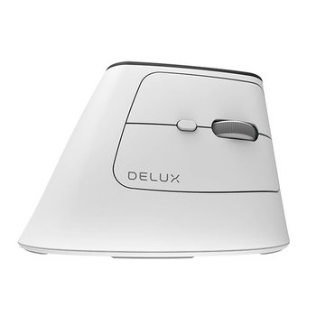 Bezprzewodowa mysz pionowa Delux MV6 DB BT+2.4G (biała) - DELUX