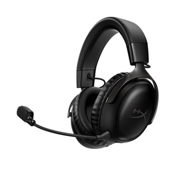 Bezprzewodowe słuchawki gamingowe HyperX Cloud III do komputerów PC, PS5, PS4, bateria do 120 godzin, 2,4 GHz, sterowniki 53 mm, mikrofon 10 mm, czarne - HyperX