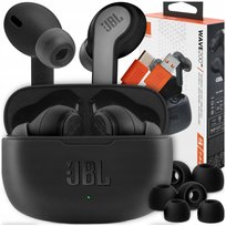 BEZPRZEWODOWE SŁUCHAWKI JBL Z ETUI CZARNE WAVE 200 DOKANAŁOWE BLUETOOTH