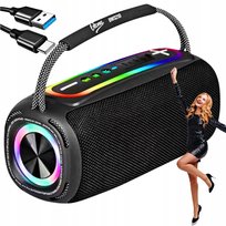 BEZPRZEWODOWY GŁOŚNIK BLUETOOTH TWS RADIO BASS RGB IPX6 BOOMBOX DUŻY MOCNY