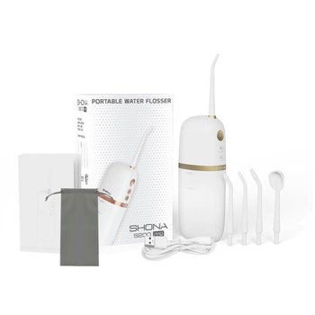 Bezprzewodowy irygator do zębów Shona S200 Pro IPX7 200 ml, 4 tryby / 3x prędkość (4 głowice w zestawie). - ABC