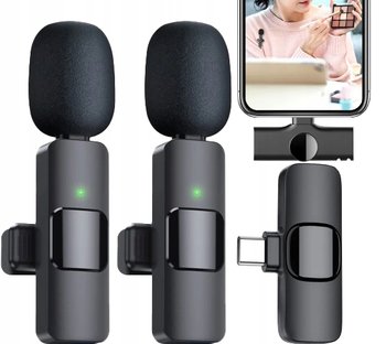 Bezprzewodowy Mikrofon Krawatowy Usb C Dla Android Ios Streaming Live Vlog - Inny producent