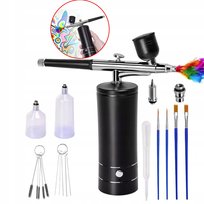 BEZPRZEWODOWY ZESTAW AEROGRAFÓW Z KOMPRESOREM DO MALOWANIA TWARZY MAKIJAŻU