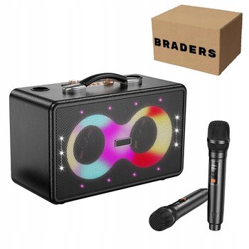 Bezprzewodowy Zestaw Karaoke LED Głośnik 2 Mikrofony Bluetooth Dom Impreza Braders - Braders
