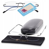 Bezramkowe Okulary Moc +1.75 Do Komputera Blue Light Antyreflex Uv Patentki