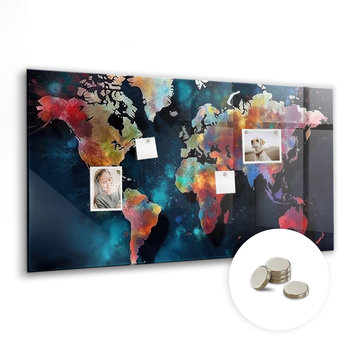 Bezramowa Tablica Magnetyczna ze Szkła - 120x60 cm, Abstrakcyjna mapa - Coloray