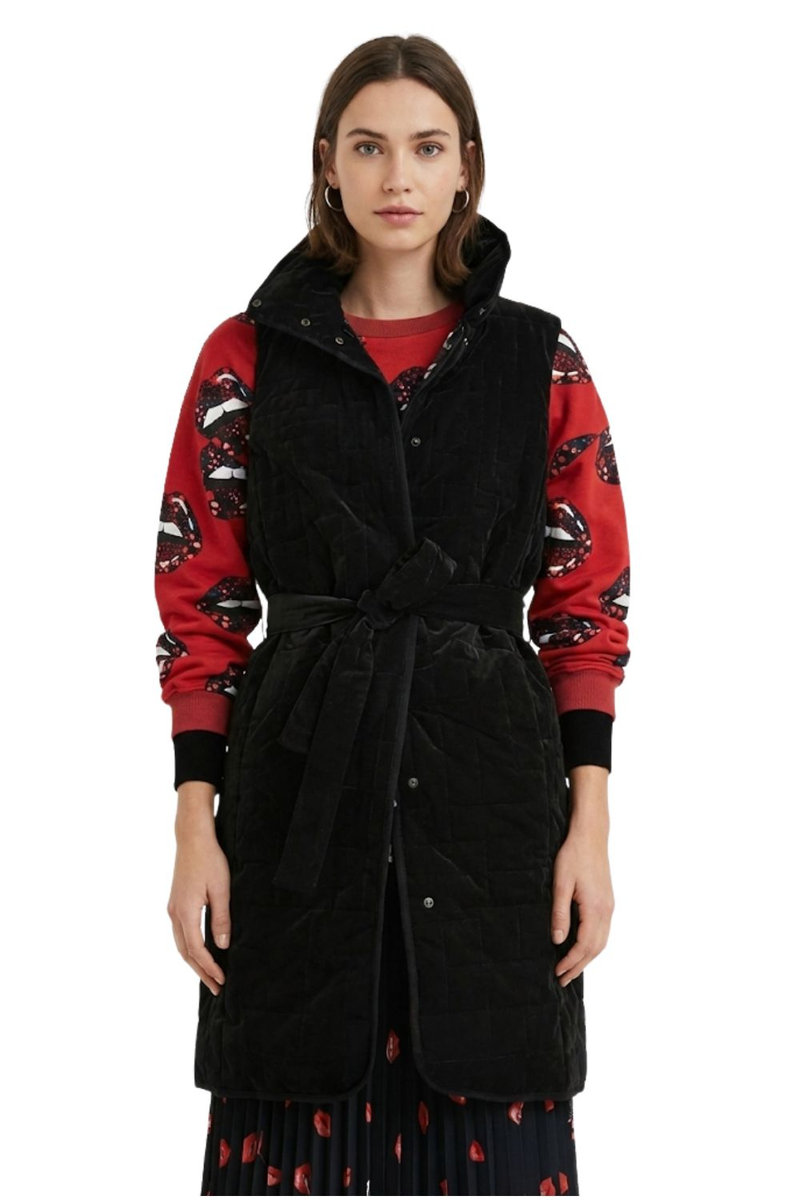 DESIGUAL Bezrękawnik damski Desigual Tops Template czarny długi -XS