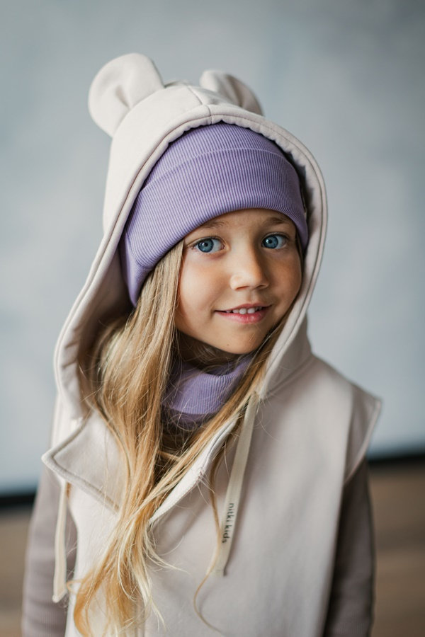 Bezrękawnik dziecięcy - różne kolory - Nitki Kids - 116/122 - S_LILAC ...