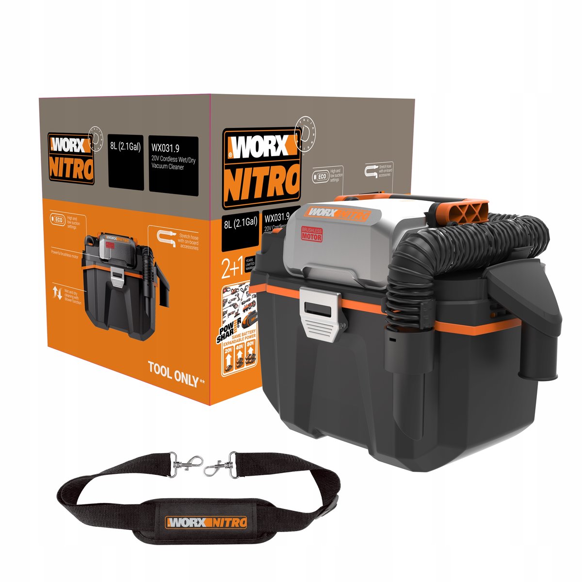 Bezszczotkowy Odkurzacz Worx Wx031.9 Akumulatorowy