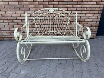 BIAŁA bujana ŁAWKA -Metalowa - do ogrodu !