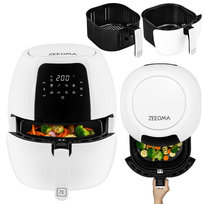 BIAŁA FRYTKOWNICA BEZTŁUSZCZOWA 7,7 L FRYTOWNICA MOCNA 1800W DUŻA AIR FRYER