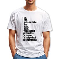 BIAŁA KOSZULKA MĘSKA Tshirt Z Krótkim Rękawem I'M NOT PERFECT Rozmiar M Inna marka
