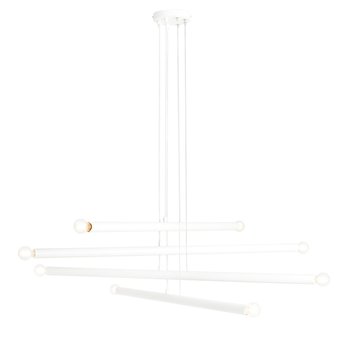 Biała lampa salonowa Tubo 8-płomienny żyrandol metalowy - Aldex