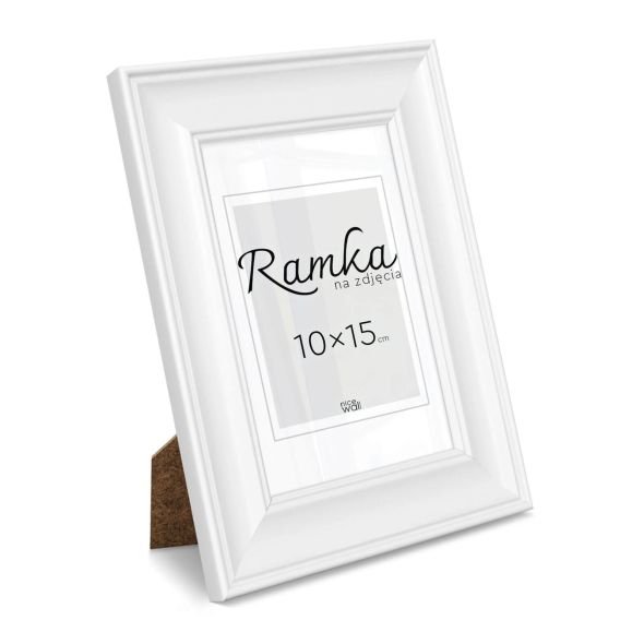 Biała ramka na zdjęcia 10x15 cm z podpórką Nice Wall Sklep EMPIK COM