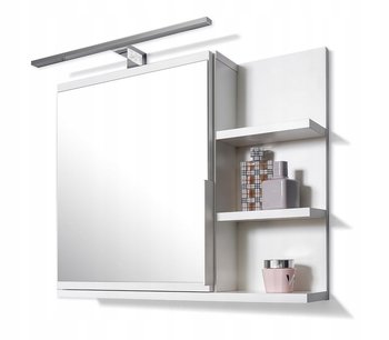 Biała Szafka Z Lustrem I Led, Szafka Łazienkowa - DOMTECH