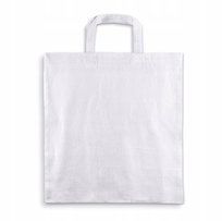 BIAŁA TORBA BAWEŁNIANA 38x42 cm z KRÓTKICH UCHWYTEM 145g Ekologiczna