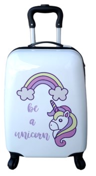 Biała Walizka Na Kółkach Jednorożec Unicorn Kabinowa Dla Dzieci Samolotu - MPMAX