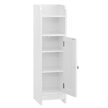 Biała wąska szafka łazienkowa 80 cm - songmics