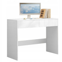 Białe Biurko Komputerowe Nowoczesne Z 2 Szufladami, Styl Loft – Toaletka, 100 Cm
