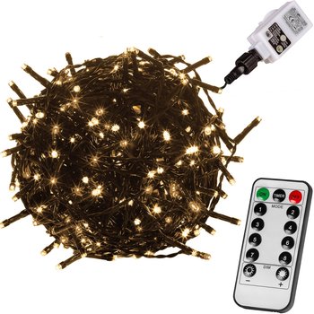BIAŁE CIEPŁE LAMPKI CHOINKOWE 50 DIOD LED OZDOBA ŚWIĄTECZNA + PILOT - VOLTRONIC ®