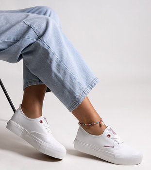 Białe damskie trampki na grubej podeszwie CROSS JEANS-37 - Cross Jeans