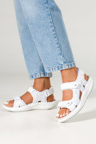 Białe sandały damskie sportowe na rzep platforma skórzana wkładka Casu 2402-2W-39