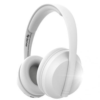 BIAŁE Słuchawki bezprzewodowe nauszne z mikrofonem ODBIERANIE POŁĄCZEŃ - Denver